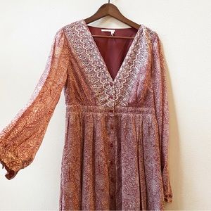 EUC ANTHROPOLOGIE Floreat Long Sleeve Dress with Pockets Size 10